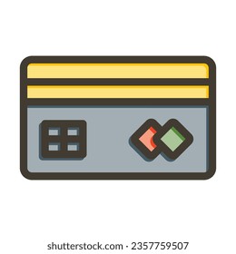 Visa Vector Thick Line Filled Colors Icon For Personal And Commercial Use.
