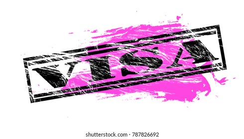 visa vintage vector stamp