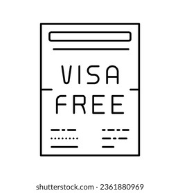 visa-free regime line icon vector. visa-free regime sign. isolated contour symbol black illustration