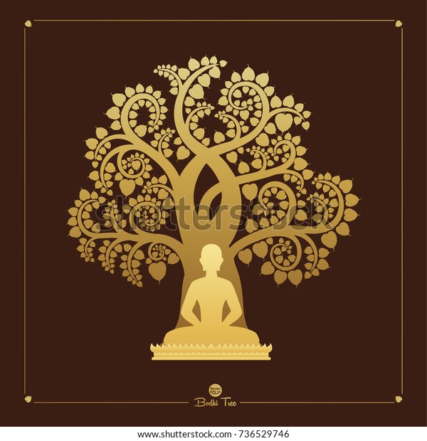 ビサハ プジャの日 仏像 金の菩提樹 イチイ イチイ イチイ は 仏教を用いたシンボルである ベクターイラスト のベクター画像素材 ロイヤリティフリー