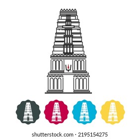 Visakhapatnam - VarahNarsimha Simhachalam Temple -  Icon Illustration as EPS 10 File 