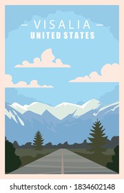Visalia ,american city retro poster.