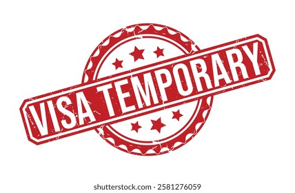 VISA-TEMPORARY rubber stamp on white background. VISA-TEMPORARY Stamp.