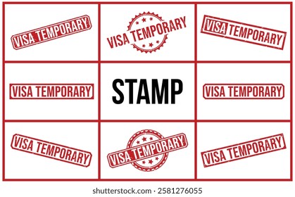 VISA-TEMPORARY rubber stamp vector illustration on white background