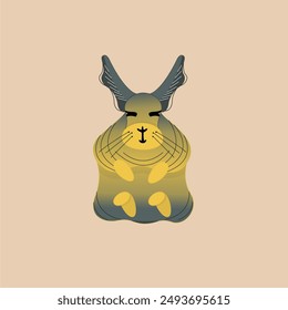 viscacha animal vector sitting on pink cream background