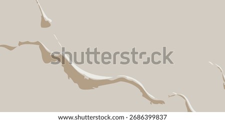 A viscous, creamy beige liquid captured mid-splash, forming an elegant, flowing wave with delicate droplets breaking away from the main stream.