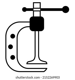 Vise, clamp line icon isolaited on white background. Vector illustration  for web design. 