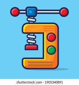 vise construction tool isolated cartoon vector illustration in flat style