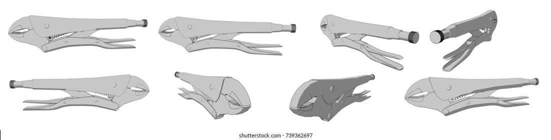 Vise Grip Pliers Engineer Tool Rotate 360.