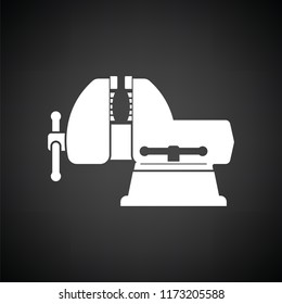 Vise icon. Black background with white. Vector illustration.