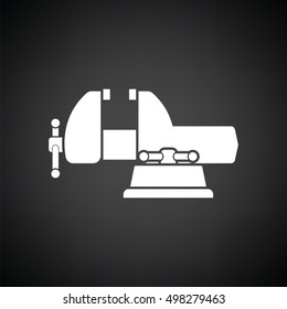 Vise icon. Black background with white. Vector illustration.