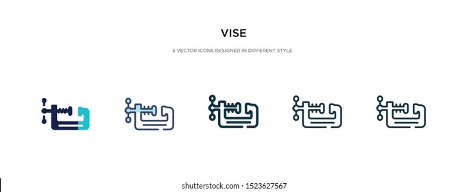 vise icon in different style vector illustration. two colored and black vise vector icons designed in filled, outline, line and stroke style can be used for web, mobile, ui