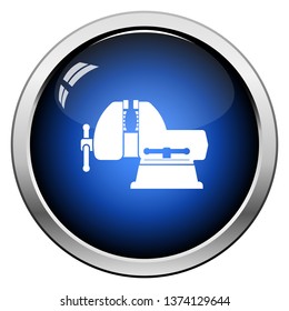 Vise icon. Glossy Button Design. Vector Illustration.