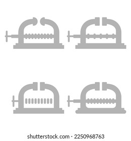 vise icon, labor concept, vector illustration