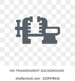 Vise icon. Trendy flat vector Vise icon on transparent background from Construction collection. 