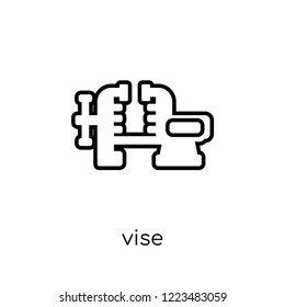 Vise icon. Trendy modern flat linear vector Vise icon on white background from thin line Construction collection, editable outline stroke vector illustration