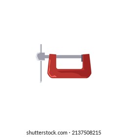 Vise tool for carpentry and metal works, flat cartoon vector illustration isolated on white background. Vise metal instrument and construction equipment.