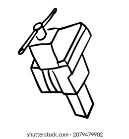 Vise tool in doodle style. Isolated vector.