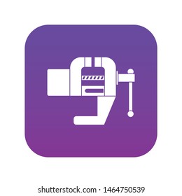 Vise tool icon digital purple for any design isolated on white vector illustration