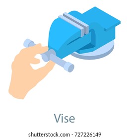 Vise tool icon. Isometric illustration of vise tool icon for web