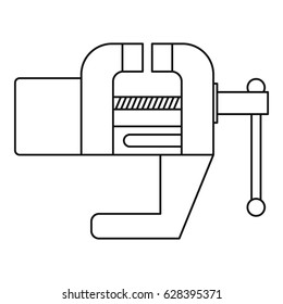 Vise tool icon in outline style isolated on white background vector illustration