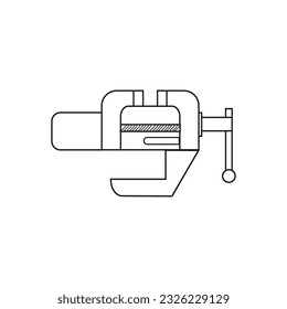 Vise tool icon in outline Vector illustration