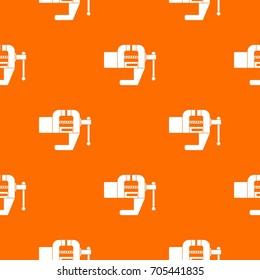 Vise tool pattern repeat seamless in orange color for any design. Vector geometric illustration