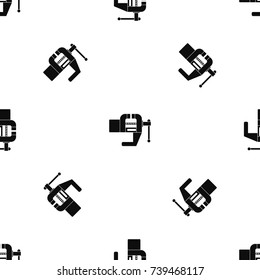 Vise tool pattern repeat seamless in black color for any design. Vector geometric illustration