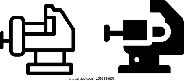 Vise Vector Icon Set – Precision Clamping Tool Illustrations