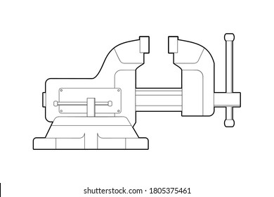 vise workbench. carpentry tool on a white background. item for repair. tool in the workshop. technology. hand tool