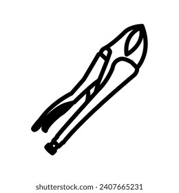 Vise-Grip Pliers line icon, outline icon, vector, pixel perfect icon