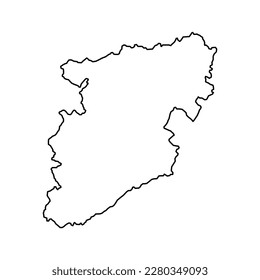 Mapa de Viseu, Distrito de Portugal. Ilustración vectorial.