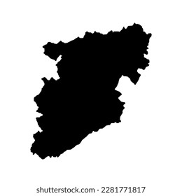 Mapa de Viseu, Distrito de Portugal. Ilustración vectorial.