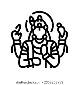 vishnu god indian line icon vector. vishnu god indian sign. isolated contour symbol black illustration