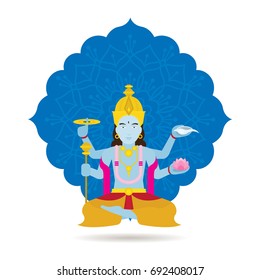 Vishnu Hindu God or Deity, God of Protection and Preservation of Good in Hinduism