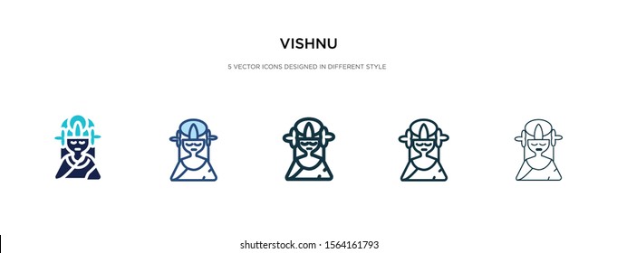 vishnu icon in different style vector illustration. two colored and black vishnu vector icons designed in filled, outline, line and stroke style can be used for web, mobile, ui