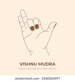 VISHNU MUDRA. YOGA. Yogic hand gesture. Yoga hand mudra.