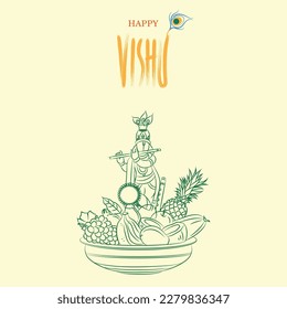 vishu festival colour card vector design