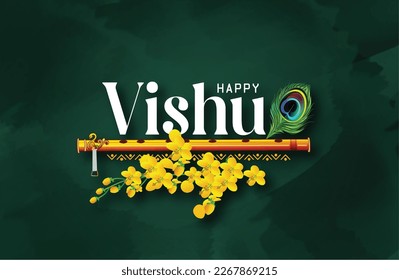 Vishu, festival de Kerala con VishuKani, flor de vishu Fruits y verduras en una nave de bronce