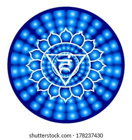 Vishuddha chakra round vector illustration