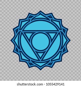 Vishuddha chakra symbol on a transparent background.