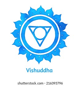 Vishuddha chakra. Vector Illustration. Isolated.