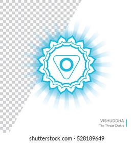Vishuddha. Chakra vector isolated minimalistic icon with transparency - for yoga studio, banner, poster.