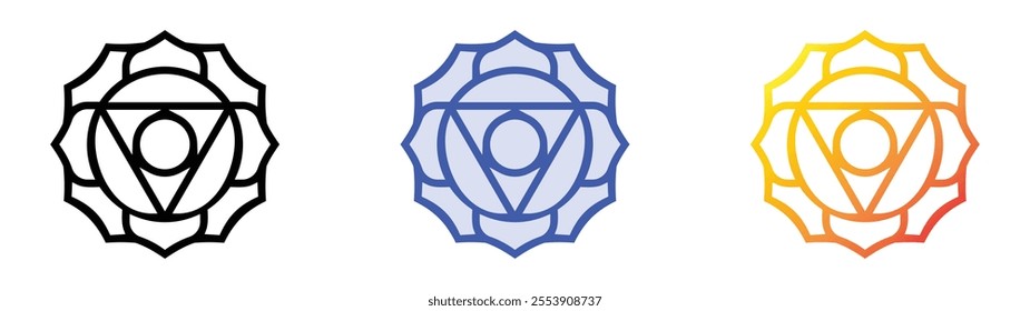 vishuddha icon. Linear, Blue Fill and Gradient Style Design Isolated On White Background