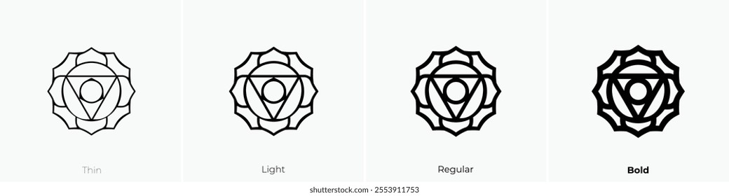 vishuddha icon. Thin, Light Regular And Bold style design isolated on white background