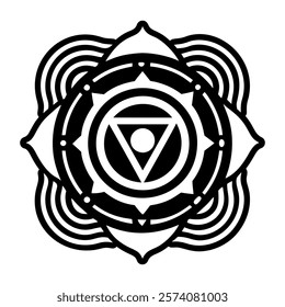 Vishuddha symbol icon in solid style