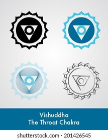 Vishuddha - the throat chakra vector symbol illustration