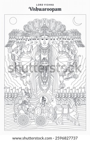 Vishwaroopa darshanam of lord krishna, hindu religion