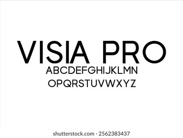 Visia Pro font for logo and headline. Isolated vector typeset