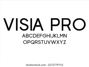 Visia Pro font for logo and headline. Isolated vector typeset